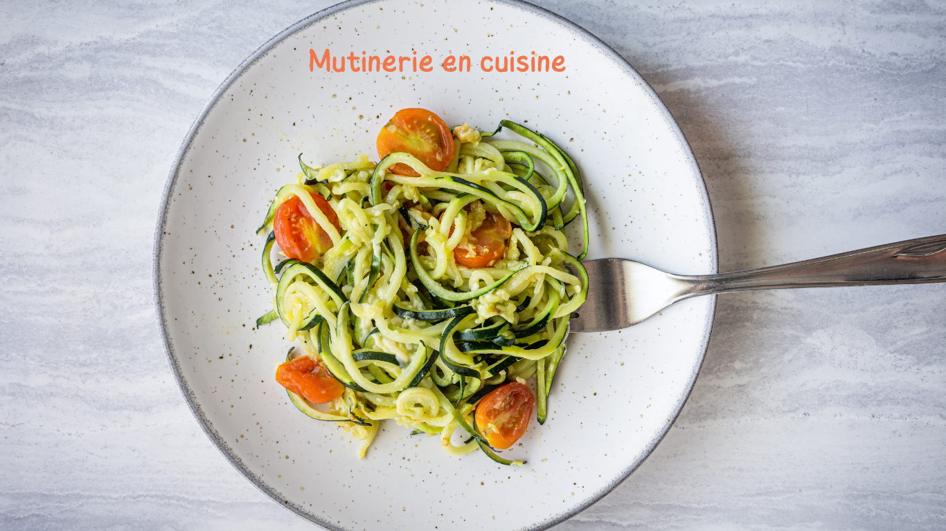 Tagliatelles de courgettes et tomates confites